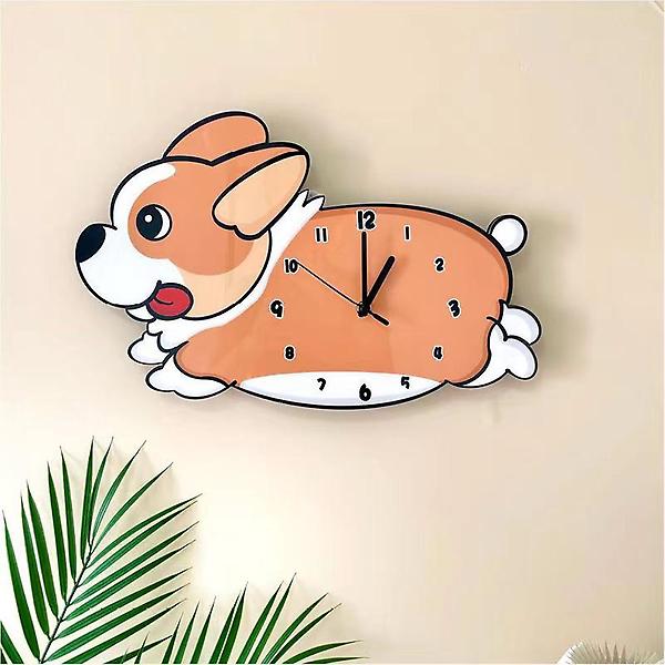  (주문제작) 홈테리어 코기 강아지 무소음 벽시계