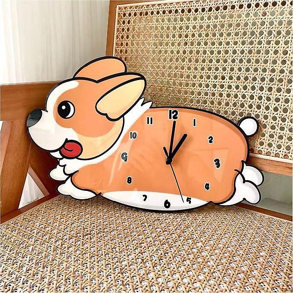  (주문제작) 홈테리어 코기 강아지 무소음 벽시계
