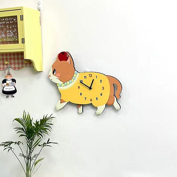 (주문제작) 홈테리어 무소음 아날로그 고양이 디자인 벽시계