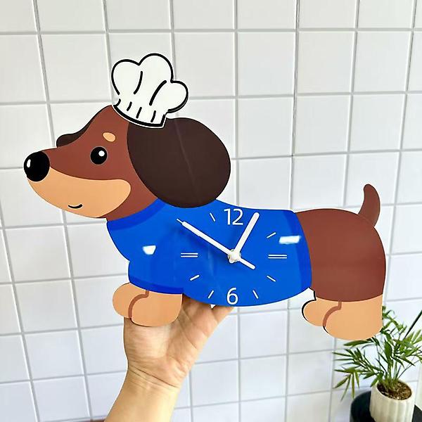  (주문제작) 홈테리어 닥스훈트 강아지 디자인 캐릭터 무소음 벽시계