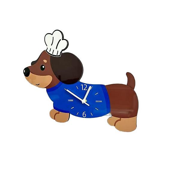  (주문제작) 홈테리어 닥스훈트 강아지 디자인 캐릭터 무소음 벽시계