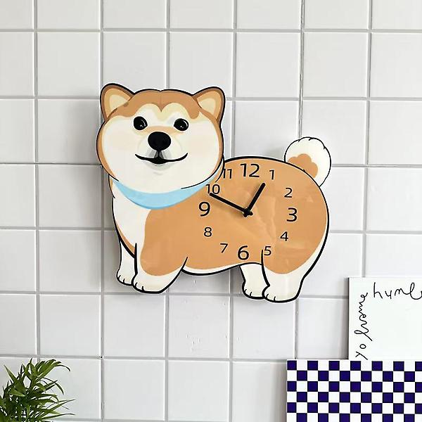  (주문제작) 홈테리어 코기 강아지 캐릭터 무소음 벽시계