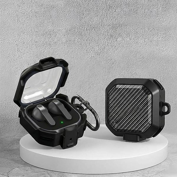  갤럭시 버즈4 프로 호환 원터치 잠금 카본패턴 케이스