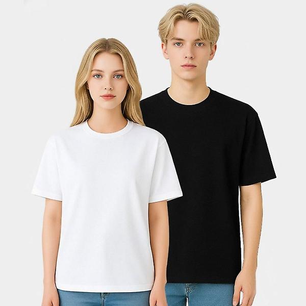  17수 순면 무지티 반팔티 남녀공용 두꺼운 티셔츠 레이어드 이너 모음전