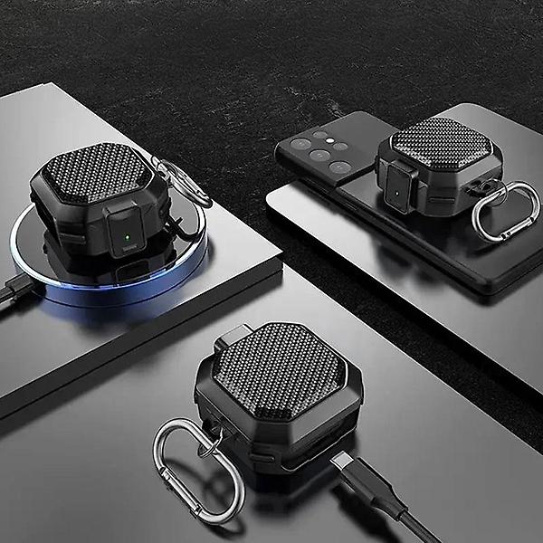  갤럭시 버즈4 프로 호환 원터치 잠금 카본패턴 케이스