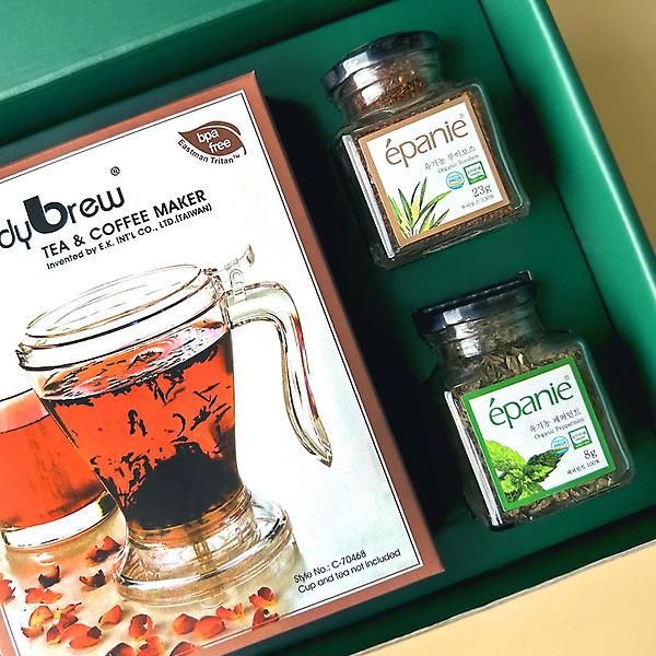  스마트여과기 그레이 티포트 B 허브차 티팟 선물세트 루이보스티 페퍼민트