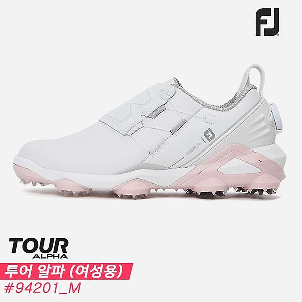  2022 풋조이 투어 알파(TOUR ALPHA) 보아 골프화[94201/M/화이트+화이트+핑크][여성용][5mm작게주문하세요]