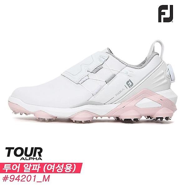 2022 풋조이 투어 알파(TOUR ALPHA) 보아 골프화[94201/M/화이트+화이트+핑크][여성용][5mm작게주문하세요]