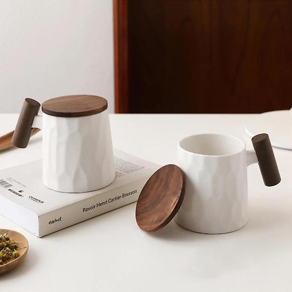  고원 계수나무 머그컵 350ml 우드 리드 도자기 머그잔 블랙