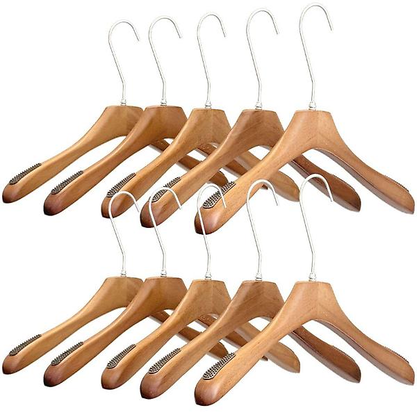  올지 헤리티지 원목 옷걸이 10P 논슬립 어깨뿔방지 코트 자켓 셔츠 니트 회전고리