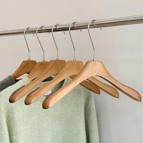  올지 헤리티지 원목 옷걸이 10P 논슬립 어깨뿔방지 코트 자켓 셔츠 니트 회전고리