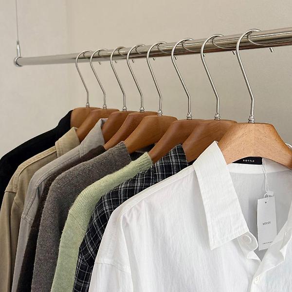  올지 헤리티지 원목 옷걸이 10P 논슬립 어깨뿔방지 코트 자켓 셔츠 니트 회전고리
