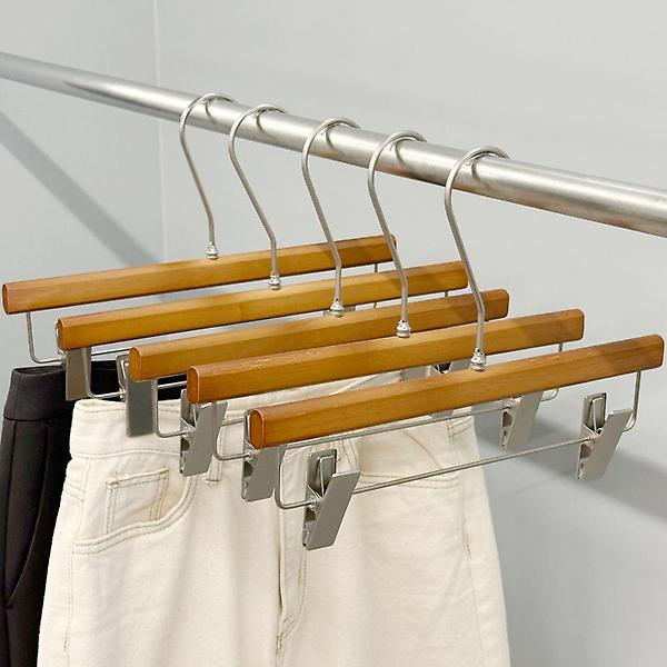  올지 헤리티지 원목 집게 바지걸이 5P 청바지 정장 회전고리 논슬립