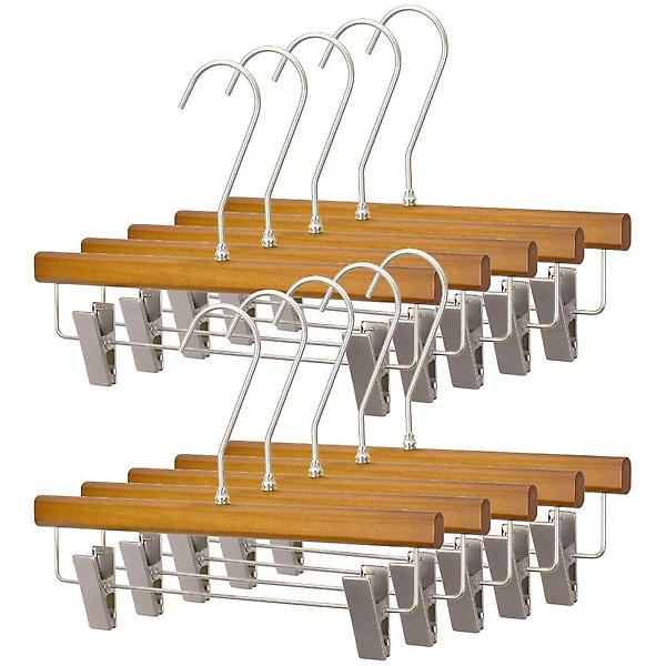  올지 헤리티지 원목 집게 바지걸이 10P 논슬립 회전고리 정장 청바지