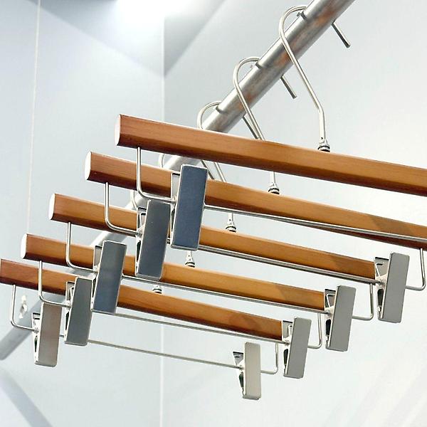  올지 헤리티지 원목 집게 바지걸이 10P 논슬립 회전고리 정장 청바지