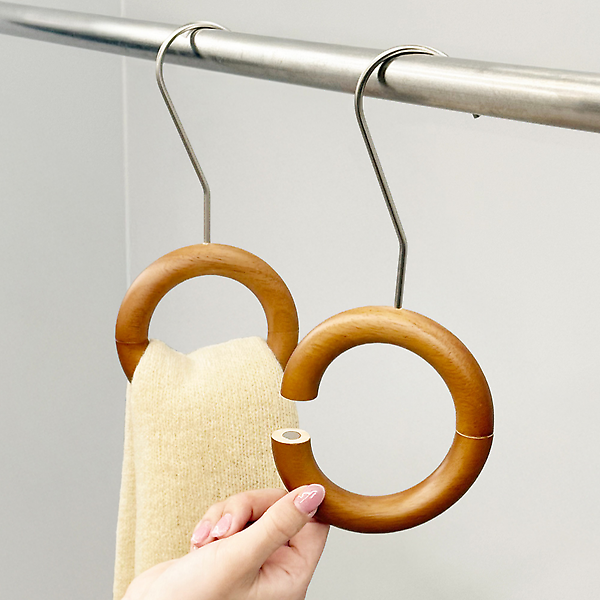  올지 헤리티지 원목 링 다기능 걸이 2P 넥타이 벨트 걸이 스카프