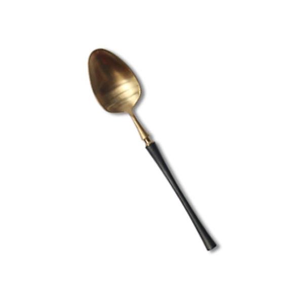  벨르 골드블랙 아이스크림 스푼 커트러리 디저트 양식기