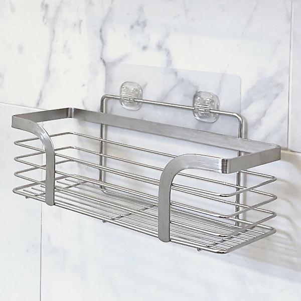  올지 무타공 욕실선반 코너선반 대형 젠다이 화장실 코너 선반 스텐레스 모서리 접착식