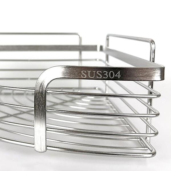  올지 무타공 욕실선반 코너선반 대형 젠다이 화장실 코너 선반 스텐레스 모서리 접착식