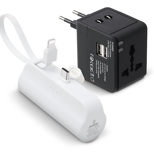  스마텍 여행용 멀티 어댑터 충전기+보조배터리 세트 ST-TS1