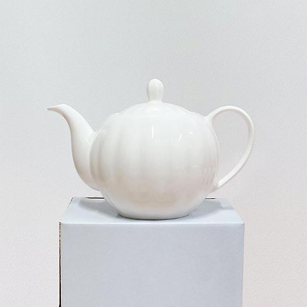  고원 펌킨 티포트 화이트 500ml 도자기 티팟 차주전자
