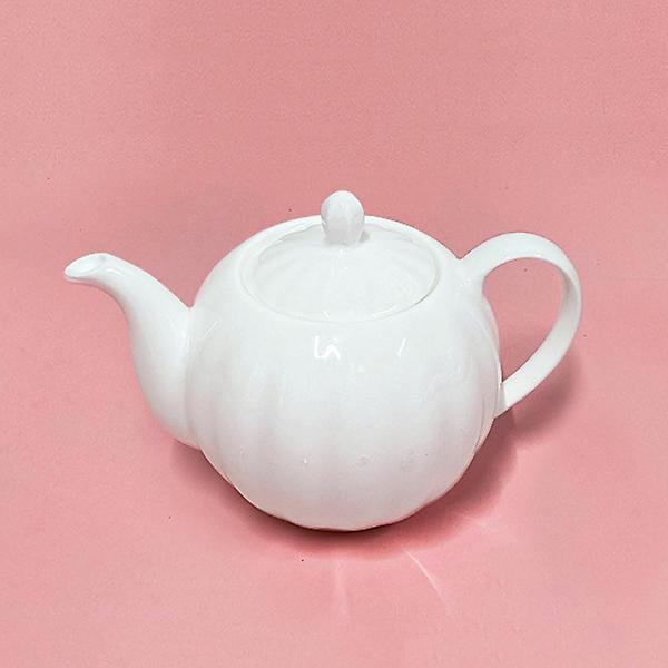  고원 펌킨 티포트 화이트 500ml 도자기 티팟 차주전자