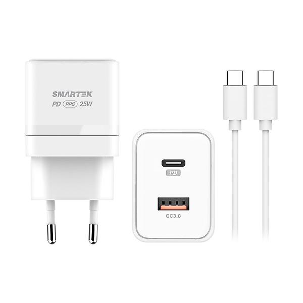  스마텍 25W PD&PPS 2포트 초고속 충전기+C타입케이블 STPD-D25CT