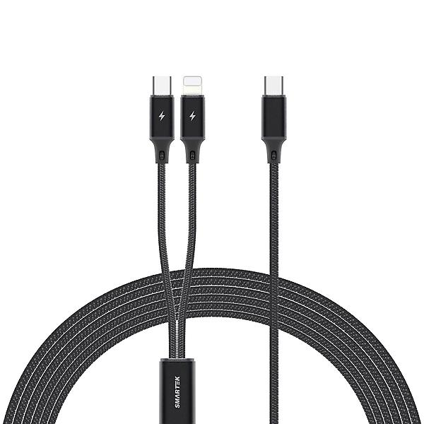  스마텍 PD30W 고속충전 2in1 멀티케이블 1.5m (C타입/8핀)