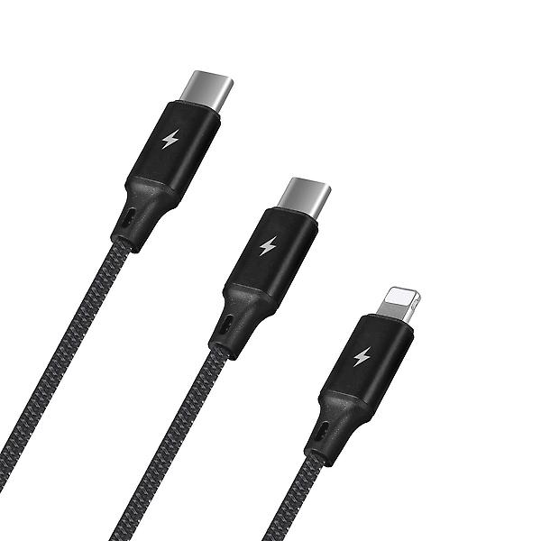  스마텍 PD30W 고속충전 2in1 멀티케이블 1.5m (C타입/8핀)