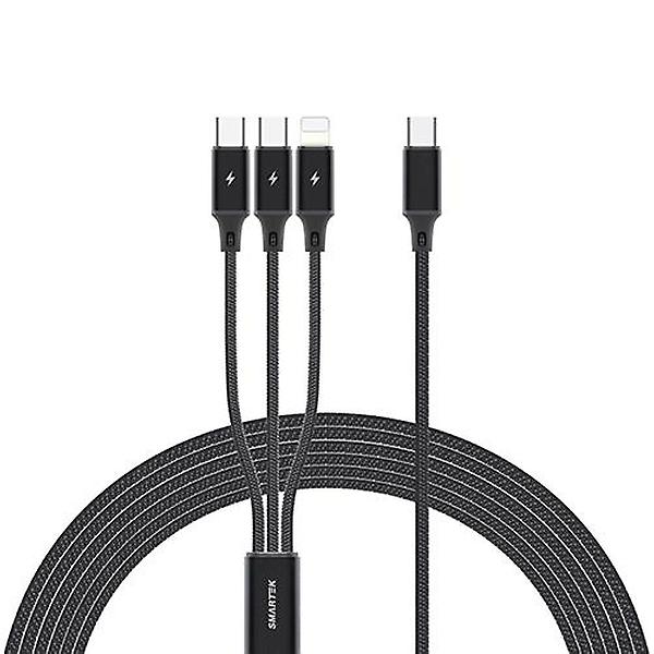  [스마텍] 2in1 3in1 C타입 8핀 고속충전 문어발 멀티 케이블 STCB-CtoCC