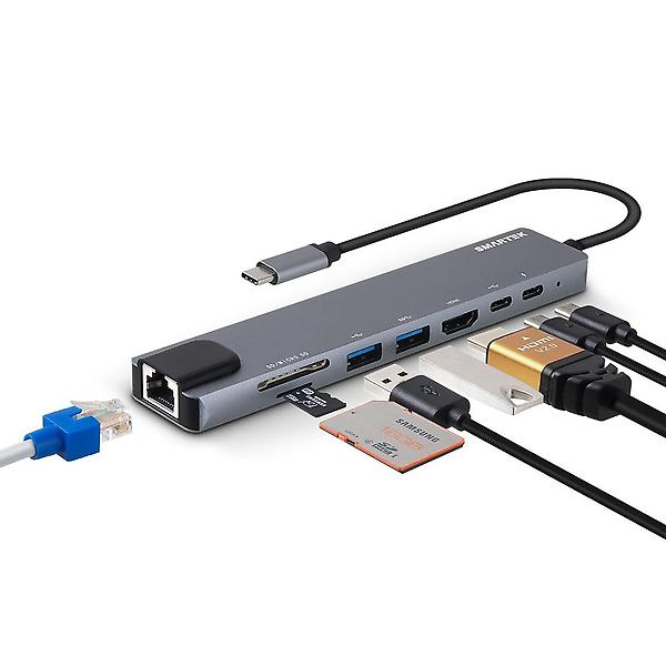  [스마텍] 8in1 C타입 65W PD충전 멀티 허브 ST-AH800