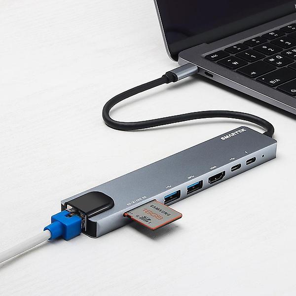 [스마텍] 8in1 C타입 65W PD충전 멀티 허브 ST-AH800
