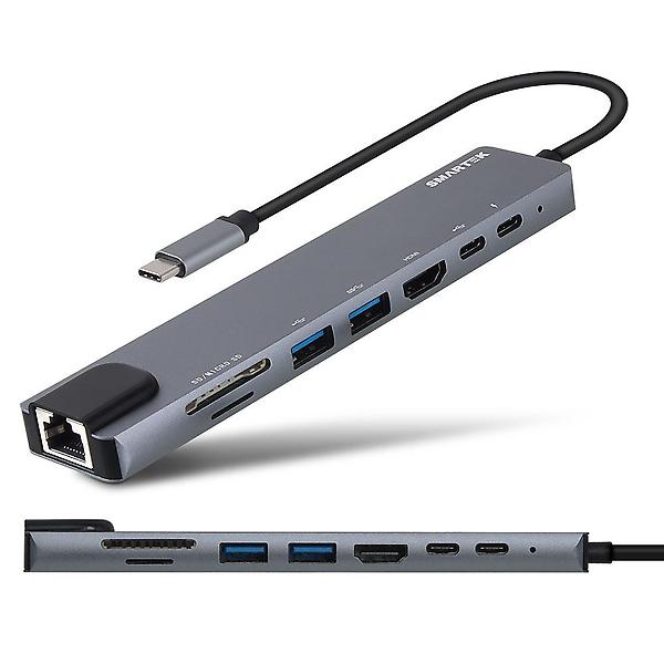  [스마텍] 8in1 C타입 65W PD충전 멀티 허브 ST-AH800