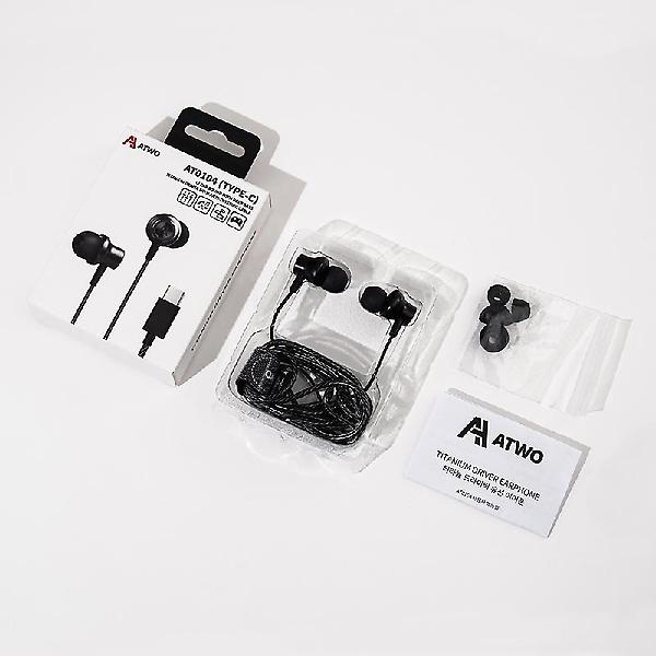  에이투 AT0104 C타입 티타늄 드라이버 HIFI 커널형 유선 이어폰