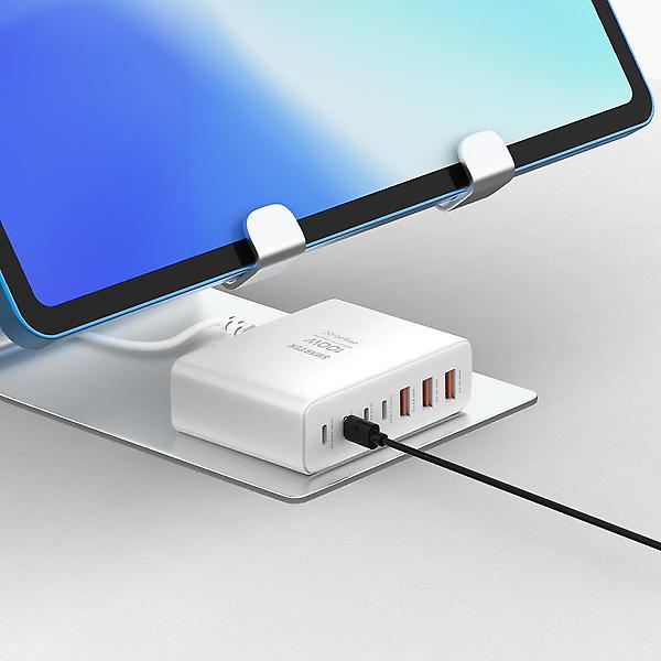  [스마텍] 100W 7포트 멀티충전기 GaN C타입 PD PPS STQC-7Port200W