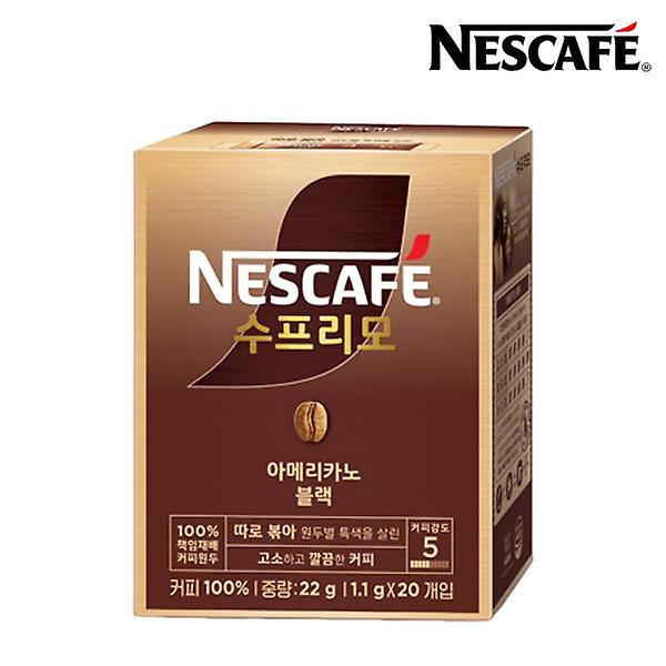  [네스카페] 수프리모 스틱 아메리카노 블랙 20T (택1)
