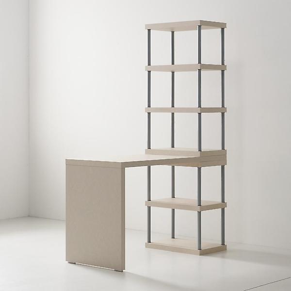  아이앤 케인즈 스틸 1200책상 소형 5단 책장 세트 BR