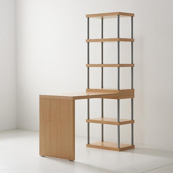  아이앤 케인즈 스틸 1200책상 소형 5단 책장 세트 BR