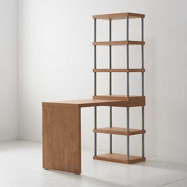  아이앤 케인즈 스틸 1200책상 소형 5단 책장 세트 BR