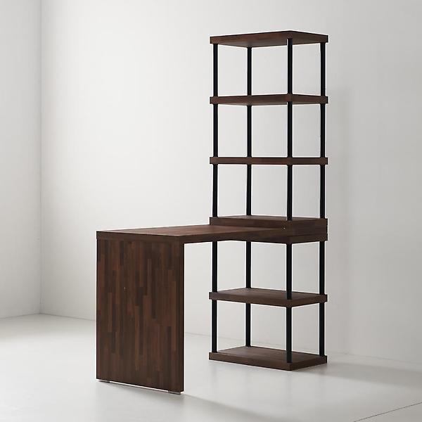  아이앤 케인즈 스틸 1200책상 소형 5단 책장 세트 BR