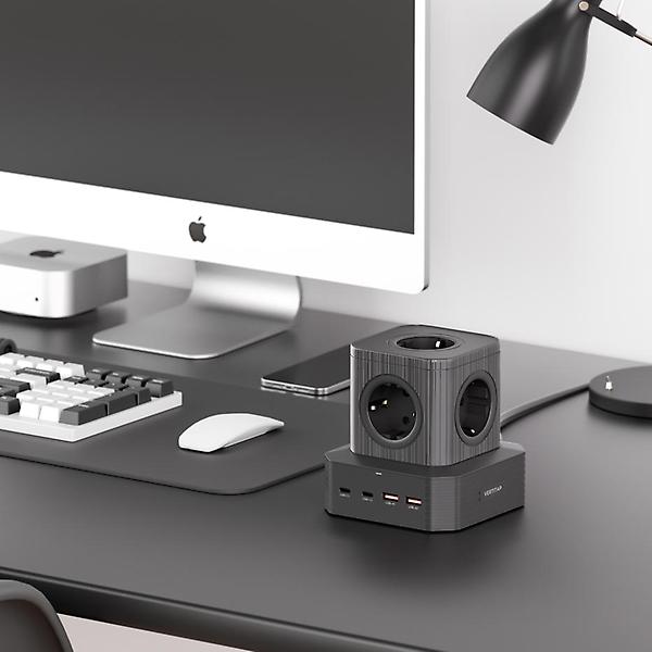  버티탭 버티컬 고용량 4000W 타워 멀티탭 큐브 9구 캠핑 여행 에어컨 디자인 2m 단품