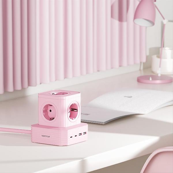  버티탭 버티컬 고용량 4000W 타워 멀티탭 큐브 9구 캠핑 여행 에어컨 디자인 2m 단품