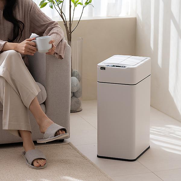 [다룸/D-TC-0012(WH)] 자동센서 스마트 쓰레기통 30L 화이트 날개형