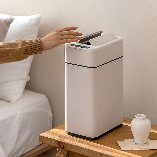 [다룸/D-TC-1001(IV)] 자동센서 스마트 쓰레기통 10L 아이보리 날개형