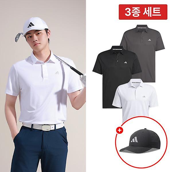  [3종세트] 아디다스 골프 SS 남성 반팔 카라티셔츠 남자 골프웨어 코어 에어로레디 2.0+아디다스 모자