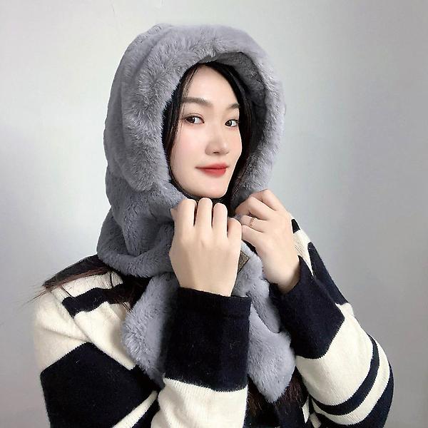  소프트퍼 후드 머플러(그레이)