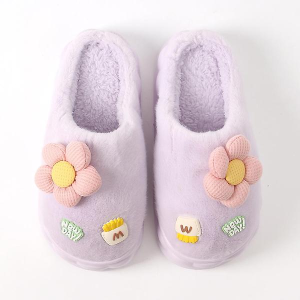  플라워 뽀송 겨울 털슬리퍼(220-225mm)