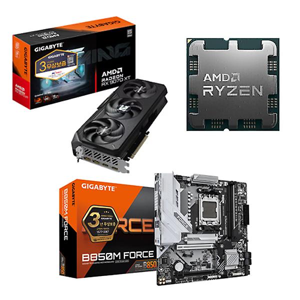  [순정PC/전자랜드] 반본체 게이밍 핵심 3종 라라랜드 패키지 7800X3D/B850M/RX9070XT