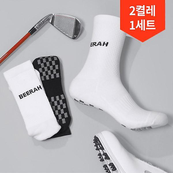  2켤레 1세트/ 베라 하프 특허 논슬립 중목 골프양말