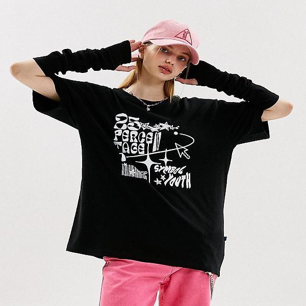  25P 심볼 유스 반팔 티셔츠 25PU3MTS02BK